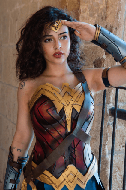 Warrior Princess Armor cosplay front close-up without sword and shield